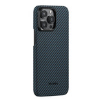 PITAKA MagEZ Case 4 // Black/Blue Twill // 1500D // iPhone15 Pro Max