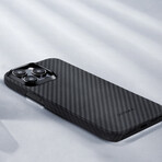 PITAKA MagEZ Case 4 // Black/Grey Twill // 1500D (iPhone15 Pro)