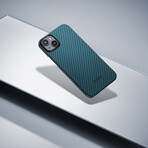 PITAKA MagEZ Case 4 // Black/Blue Twill // 1500D // iPhone15 Pro Max