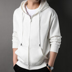 Zip Up Hoodie // White (S)