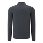 Quarter Button Up Mock Neck Sweatshirt // Gray (S)