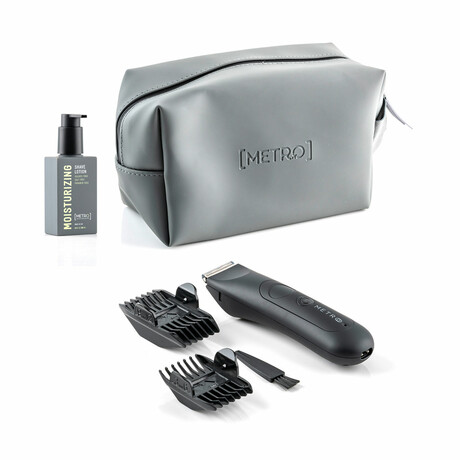 Travel Waterproof USB Trimmer Set - Waterproof USB Trimmer + Travel Size Shave Lotion 100ml + Travel Bag