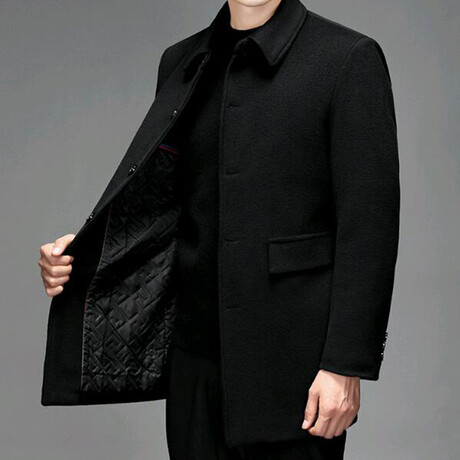 5-Button Up Wool Jacket // Black (XS)