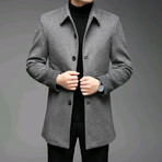 5-Button Up Wool Jacket // Gray (M)