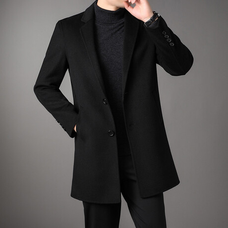 2-Button Up Wool Jacket // Black (M)