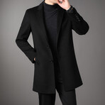 2-Button Up Wool Jacket // Black (L)