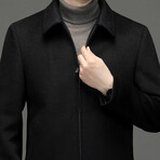 Zip Up Wool Jacket // Black // Style 2 (L)