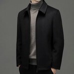 Zip Up Wool Jacket // Black // Style 2 (2XL)