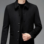 5-Button Up Wool Jacket // Black (3XL)