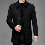 5-Button Up Wool Jacket // Black (4XL)