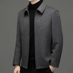 Zip Up Wool Jacket // Dark Gray (3XL)