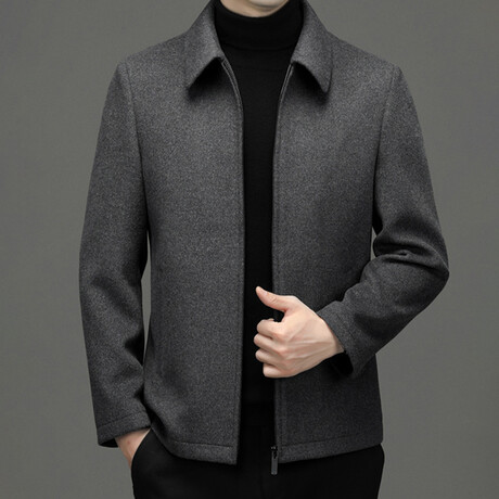 Zip Up Wool Jacket // Dark Gray (XS)