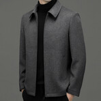 Zip Up Wool Jacket // Dark Gray (3XL)