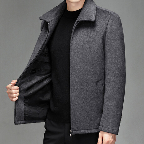 Zip Up Wool Jacket // Gray (XS)