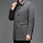 5-Button Up Wool Jacket // Gray (XL)