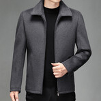 Zip Up Wool Jacket // Gray (XS)