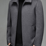 Zip Up Wool Jacket // Gray (3XL)