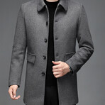 5-Button Up Wool Jacket // Gray (L)