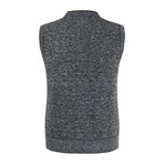 V-Neck Cardigan Sweater Vest // Dark Gray (XL)