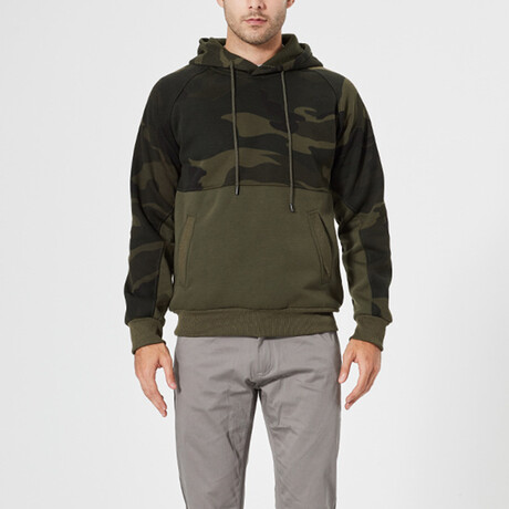 Hoodie // Army Green + Camouflage V2 (XS)