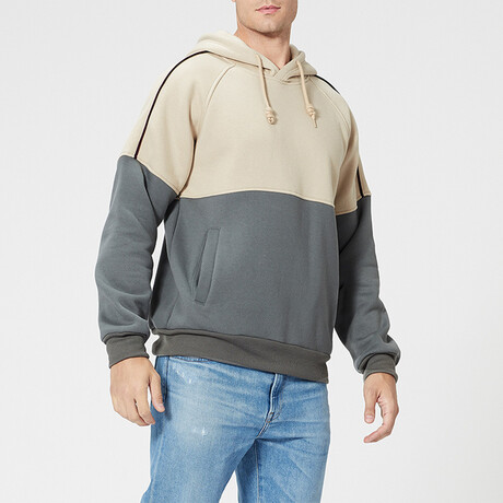 Hoodie // Gray + Beige (XS)