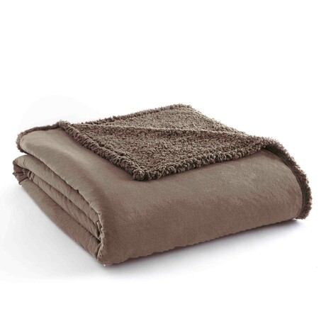 Micro Flannel® Sherpa Backed Blanket //Hazelnut (Twin // 66x90)
