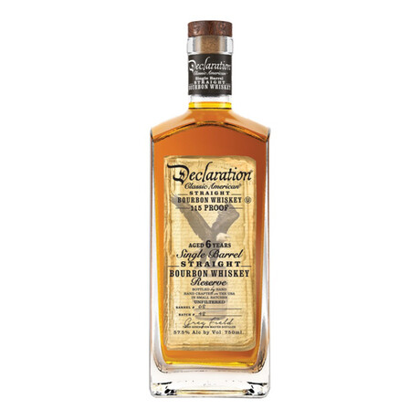 Declaration Straight Single Barrel Whiskey // 6 Years Old // 750 ml