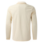 Zip Up Long-Sleeved Polo Shirt // Khaki (M)