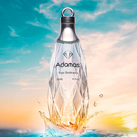 Adamas Pisco Naked Bottle 750 ml + 2 Premium Shot Glasses