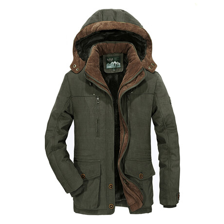 Hooded Winter Jacket // Army Green (XS)