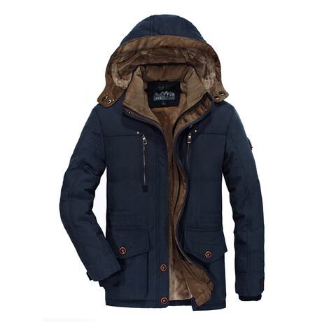 Hooded Winter Jacket // Dark Blue (XS)