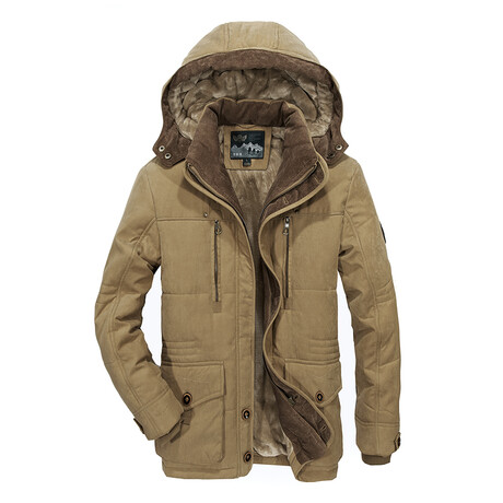 Hooded Winter Jacket // Khaki (XS)