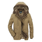 Hooded Winter Jacket // Khaki (4XL)