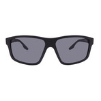 Men's // Sport PS02XS DG002G Square Sunglasses Polarized // Black Rubber + Gray Gradient