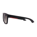 Mens PS03QS DG00A7 Sunglasses // Black Rubber + Grey Gradient