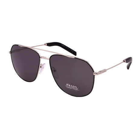 Mens PR59WS GAQ731 Sunglasses // Silver Black + Grey Gradient