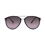 Mens PR51WS 02G09G Sunglasses // Silver Matte Black + Grey Gradient