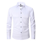 Long Sleeve Button Up Shirt V1 // White (4XL)