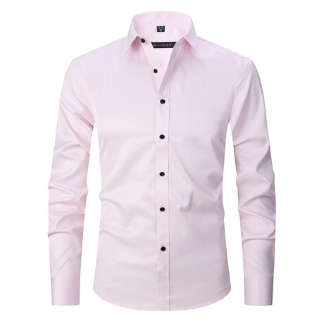 Long Sleeve Button Up Shirt // Pink (XS)
