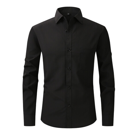 Long Sleeve Button Up Shirt // Black (XS)