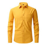 Long Sleeve Button Up Shirt // Yellow (M)