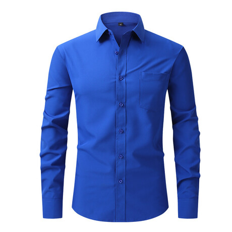 Long Sleeve Button Up Shirt // Royal Blue (XS)