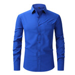 Long Sleeve Button Up Shirt // Royal Blue (M)