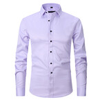 Long Sleeve Button Up Shirt // Light Purple (S)