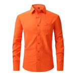 Long Sleeve Button Up Shirt // Orange (XL)
