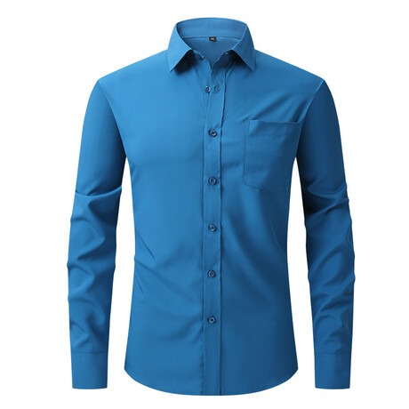 Long Sleeve Button Up Shirt // Blue (XS)