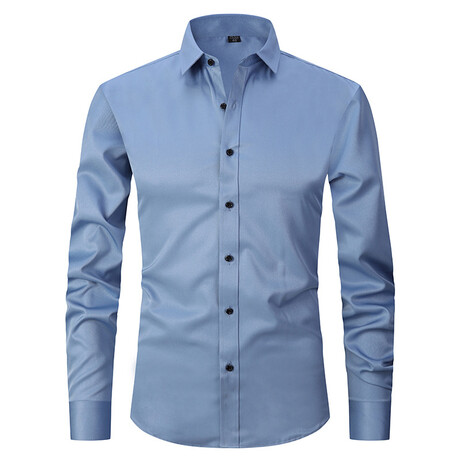 Long Sleeve Button Up Shirt // Dark Blue (XS)
