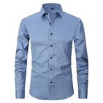 Long Sleeve Button Up Shirt // Dark Blue (3XL)