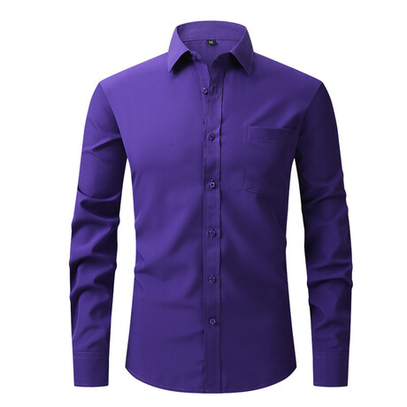 Long Sleeve Button Up Shirt // Purple (XS)