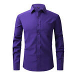 Long Sleeve Button Up Shirt // Purple (S)